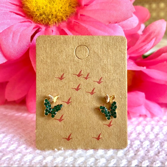 Rhinestone Butterfly Stud earrings - Picture 1 of 2